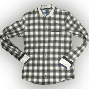 Kit and Ace Tremont Cashmere Blend Shirt Jacket Men’s Small Snap Button Plaid